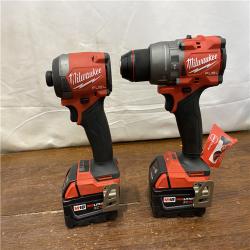 AS-IS MILWAUKEE M18 FUEL 18V Lithium-Ion Brushless Cordless Hammer Drill and Impact Driver Combo Kit (2-Tool) with 2 Batteries