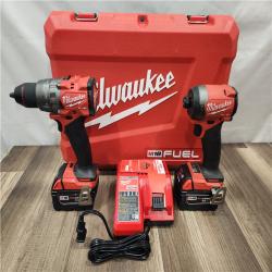 AS-IS- MILWAUKEE FUEL 18V Lithium-Ion Brushless Cordless Hammer Drill and Impact Driver Combo Kit