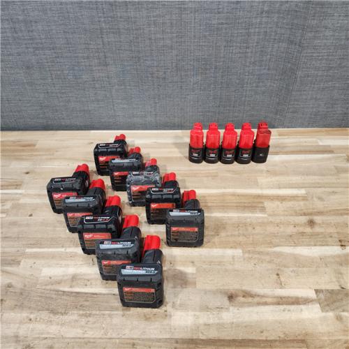 HOUSTON LOCATION - AS-IS MILWAUKEE BATTERY PACK QTY - 15