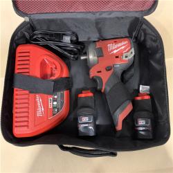 AS-IS - Milwaukee M12 FUEL SURGE 12V Lithium-Ion Brushless Cordless 1/4 in. Hex Impact Driver Compact Kit W/Two 2.0Ah Batteries  Bag