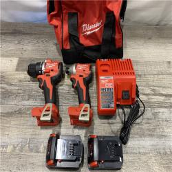 AS-IS Milwaukee 18V Lithium-Ion Brushless Cordless Compact Drill/Impact Combo Kit
