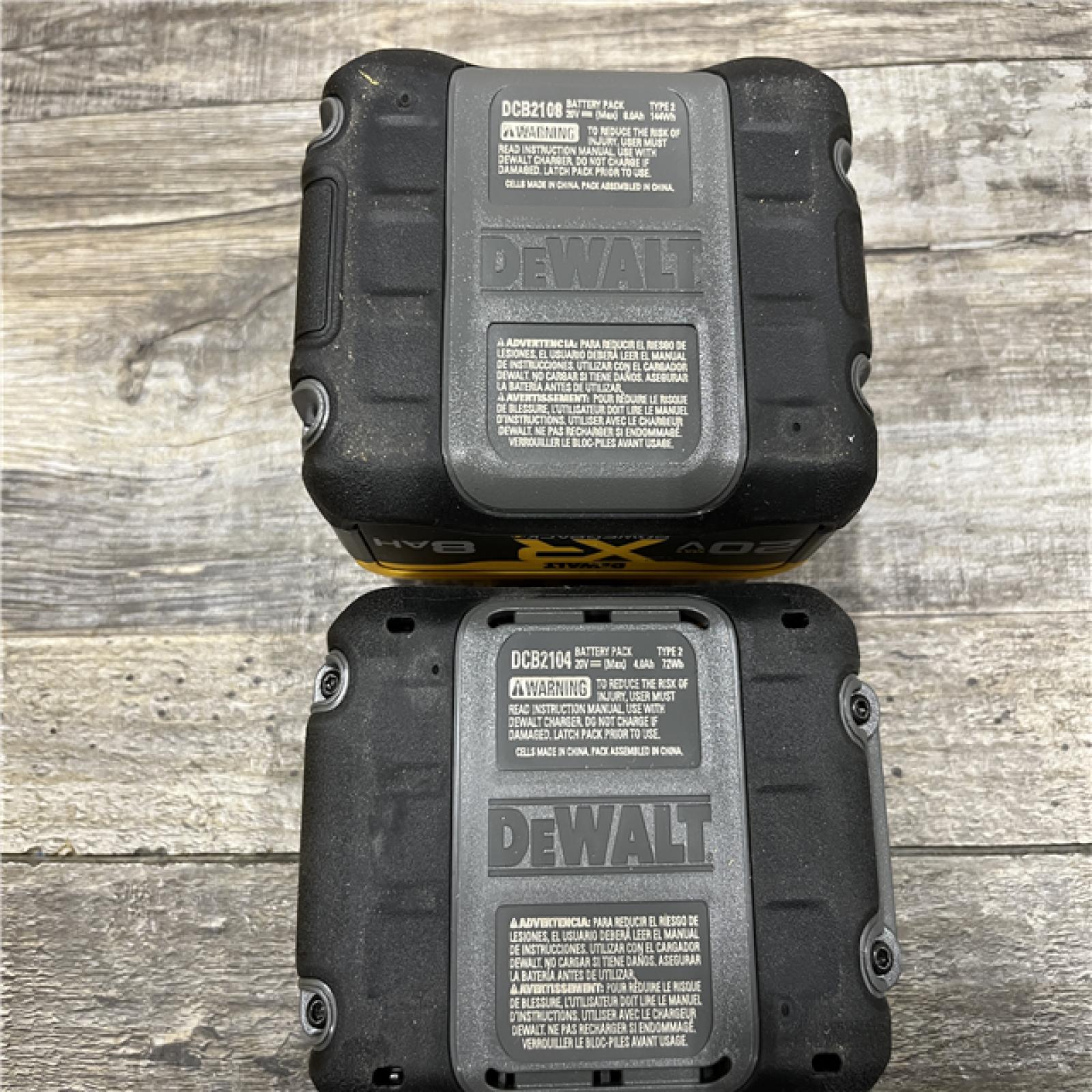 AS-IS DEWALT 20V XR Lithium-Ion Starter Pack with 8.0 Ah and 4.0 Ah Battery Packs and Charger