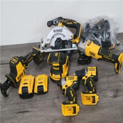 California AS-IS DeWalt 6-Tool Combo Kit  Includes (2) Batteries  (No Charger) and Toughsystem Modular Tool Box