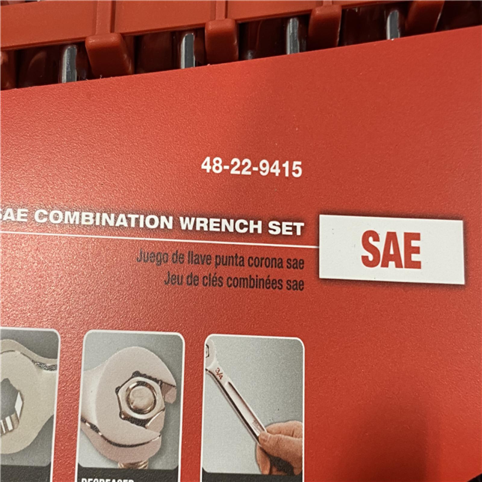 NEW - Milwaukee Combination SAE Wrench Mechanics Tool Set (15-Piece)