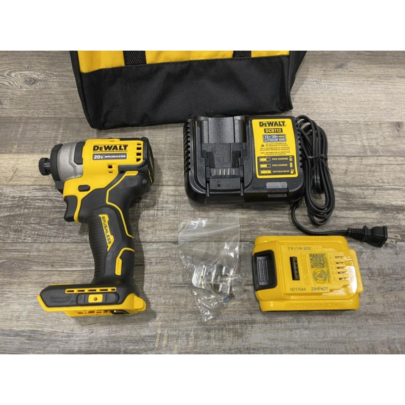 AS-IS DEWALT Atomic 20V Max Lithium-Ion Brushless Cordless Compact 1/4 in. Impact Driver Kit