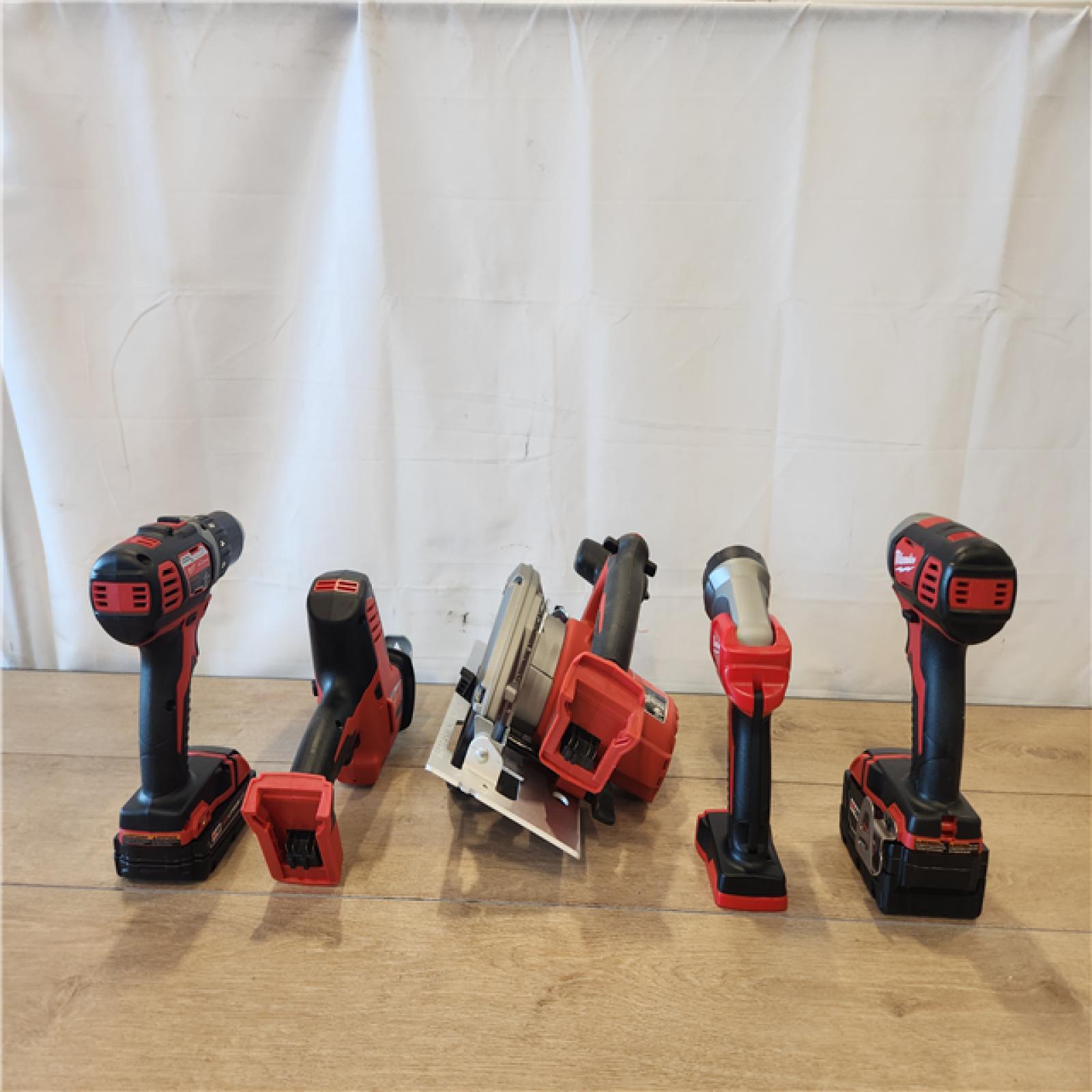 AS-IS- Milwaukee M18 18V Lithium-Ion Cordless 5 Tool Combo Kit