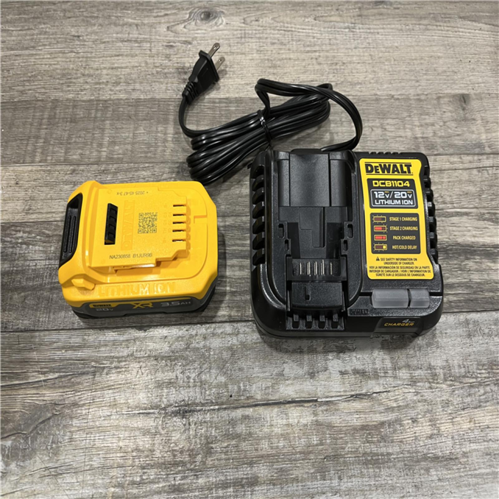AS-IS DEWALT 20V MAX XR POWERSTACK Lithium-Ion Battery Starter Kit with 3.5Ah Battery and Charger