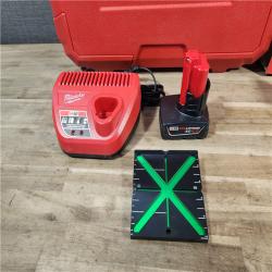 HOUSTON LOCATION - AS-IS Milwaukee-3632-21 M12 Green Beam Laser 360° 3-Plane Kit