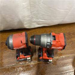 AS-IS MILWAUKEE M18 FUEL 18V Lithium-Ion Brushless Cordless Hammer Drill and Impact Driver Combo Kit (2-Tool) with 2 Batteries