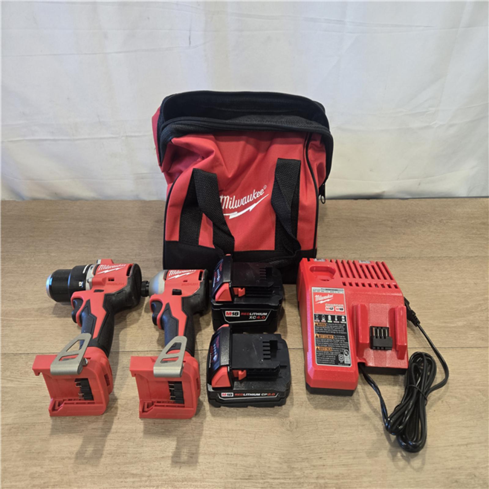 AS-IS Milwaukee 18V Cordless Compact Hammer Drill/Impact Combo Kit