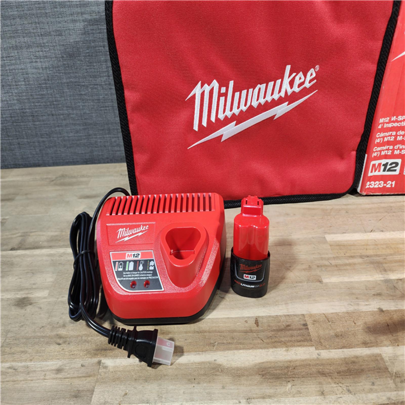 HOUSTON LOCATION - AS-IS (APPEARS LIKE NEW) MILWAUKEE M12 12V Lithium-Ion Cordless M-SPECTOR 360-Degree 4 Ft. Inspection Camera Kit