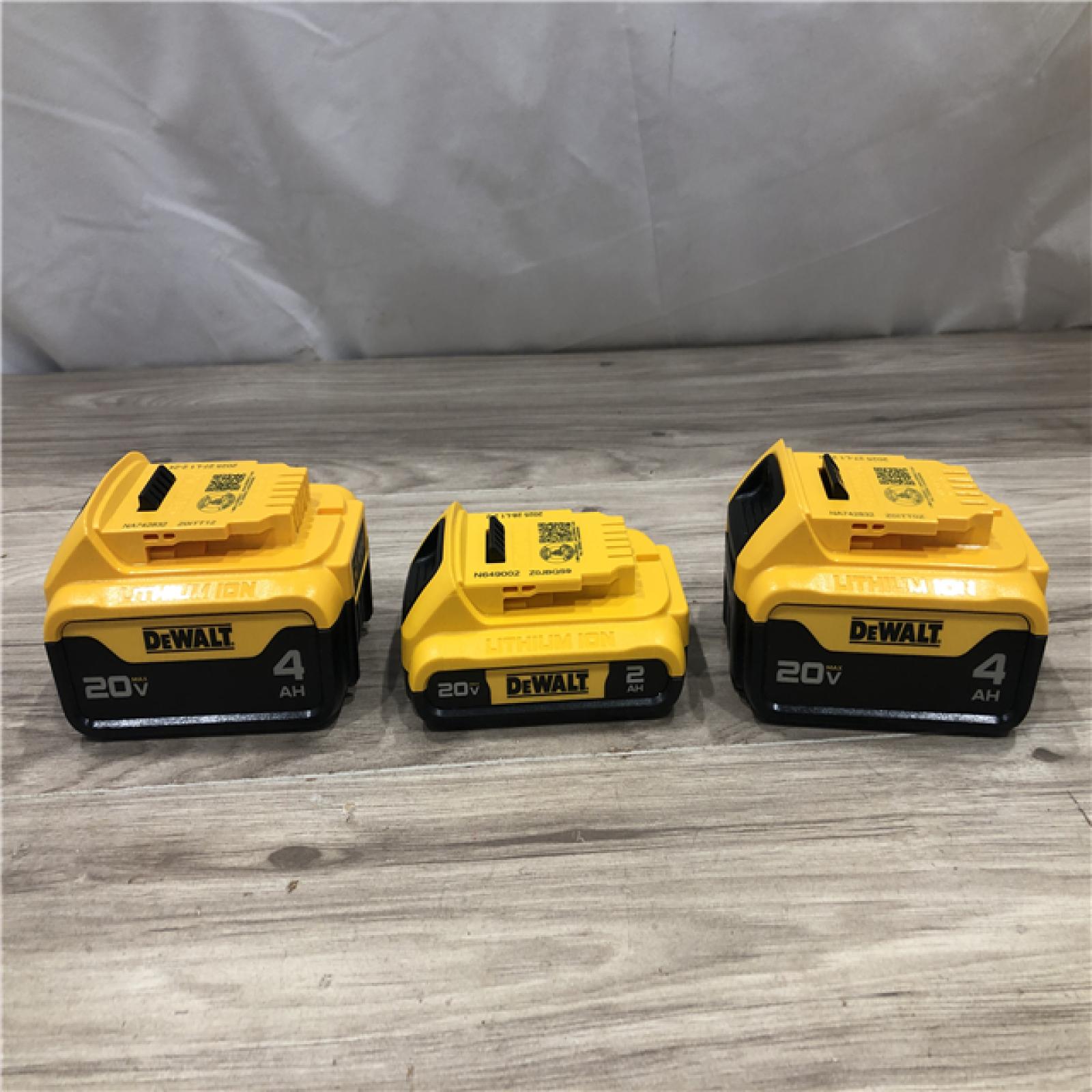 AS-IS DeWalt 20V MAX Lithium-Ion 2.0 Ah and (2) 4.0 Ah Battery Packs (3-Pack)