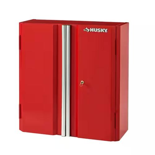 Husky Ready-to-Assemble 24-Gauge Steel Wall Mounted Garage Cabinet in Red (28 in. W x 29.7 in. H x 12 in. D)