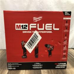 NEW- Milwaukee FUEL 12V Lithium-Ion Cordless Drill Driver  Impact Wrench  and Ratchet Combo Kit