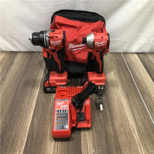 AS-IS Milwaukee 18V Lithium-Ion Brushless Cordless Compact Drill/Impact Combo Kit