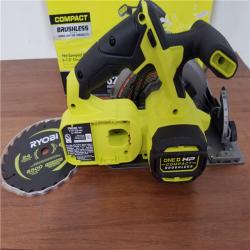 CALIFORNIA AS-IS RYOBI ONE+HP 18V COMPACT BRUSHLESS 6-1/2CIRCULAR SAW (TOOL ONLY)