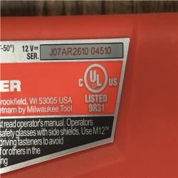 AS-IS Milwaukee 12-Volt Lithium-Ion Cordless 3/8 in. Crown Stapler (Tool-Only)