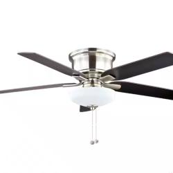 DALLAS LOCATION- Hampton Bay Holly Springs Low Profile 52 in. LED Indoor Brushed Nickel Ceiling Fan PALLET -(48 UNITS)