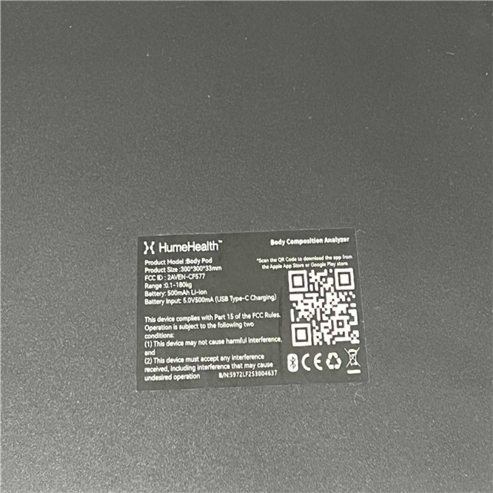 HumeHealth Body Pod Home Body Analyzer
