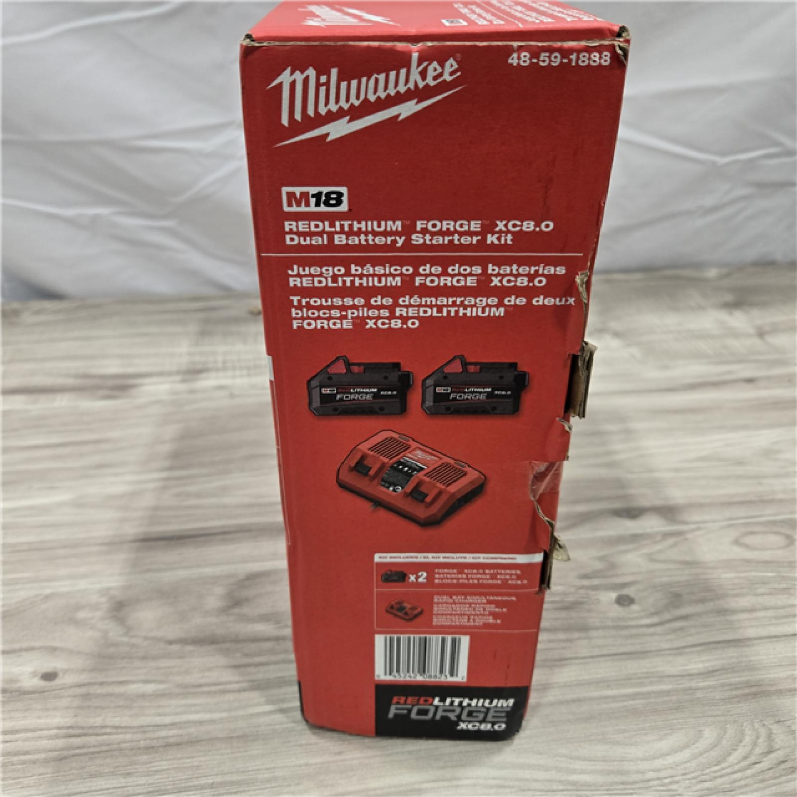 NEW- M18 18-Volt Lithium-Ion REDLITHIUM FORGE Starter Kit with Two XC 8.0 Ah Battery and Dual Bay Rapid Charger