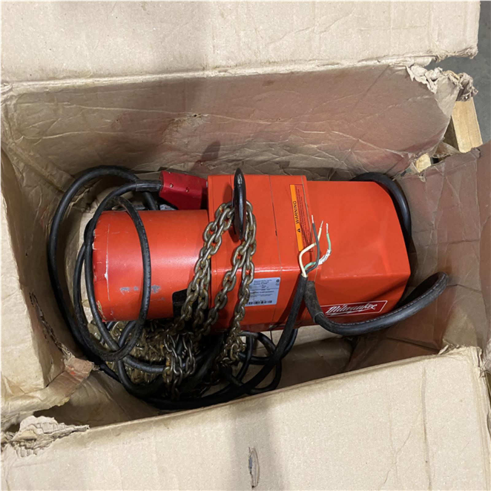 Dallas Location - As-Is Milwaukee 2-Ton 20 ft. Electric Chain Hoist