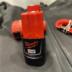 AS-IS Milwaukee Men's X-Large 12-Volt Lithium-Ion Cordless Tough Shell Black Heated Jacket with (1) 3.0 Ah Battery and Charger