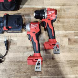 HOUSTON LOCATION - AS - IS Milwaukee 18-Volt Lithium-Ion Brushless Cordless Compact Hammer Drill/Impact Combo Kit
