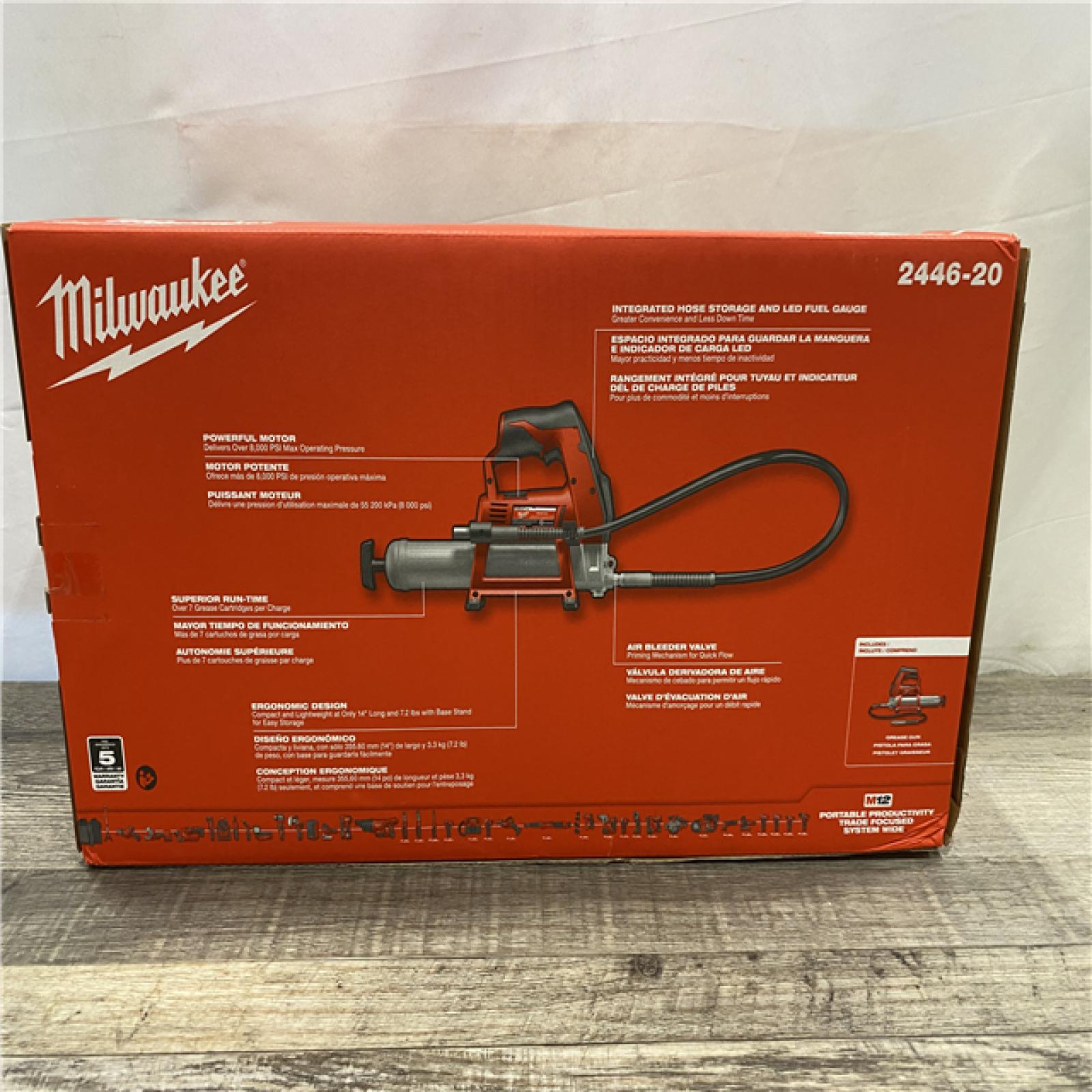 NEW - Milwaukee 12V Lithium-Ion Cordless Grease Gun (Tool-Only)