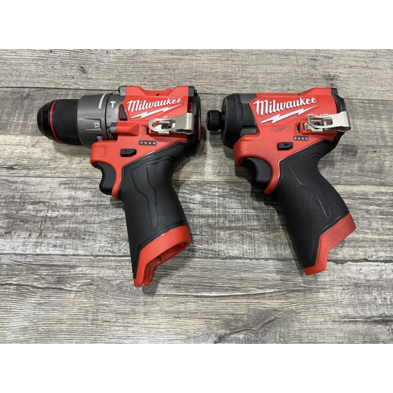 AS-IS Milwaukee FUEL 12-Volt Lithium-Ion Brushless Cordless Hammer Drill and Impact Driver Combo Kit
