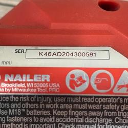AS-IS Milwaukee FUEL 18-Volt Lithium-Ion Brushless Cordless Gen II 18-Gauge Brad Nailer (Tool-Only)