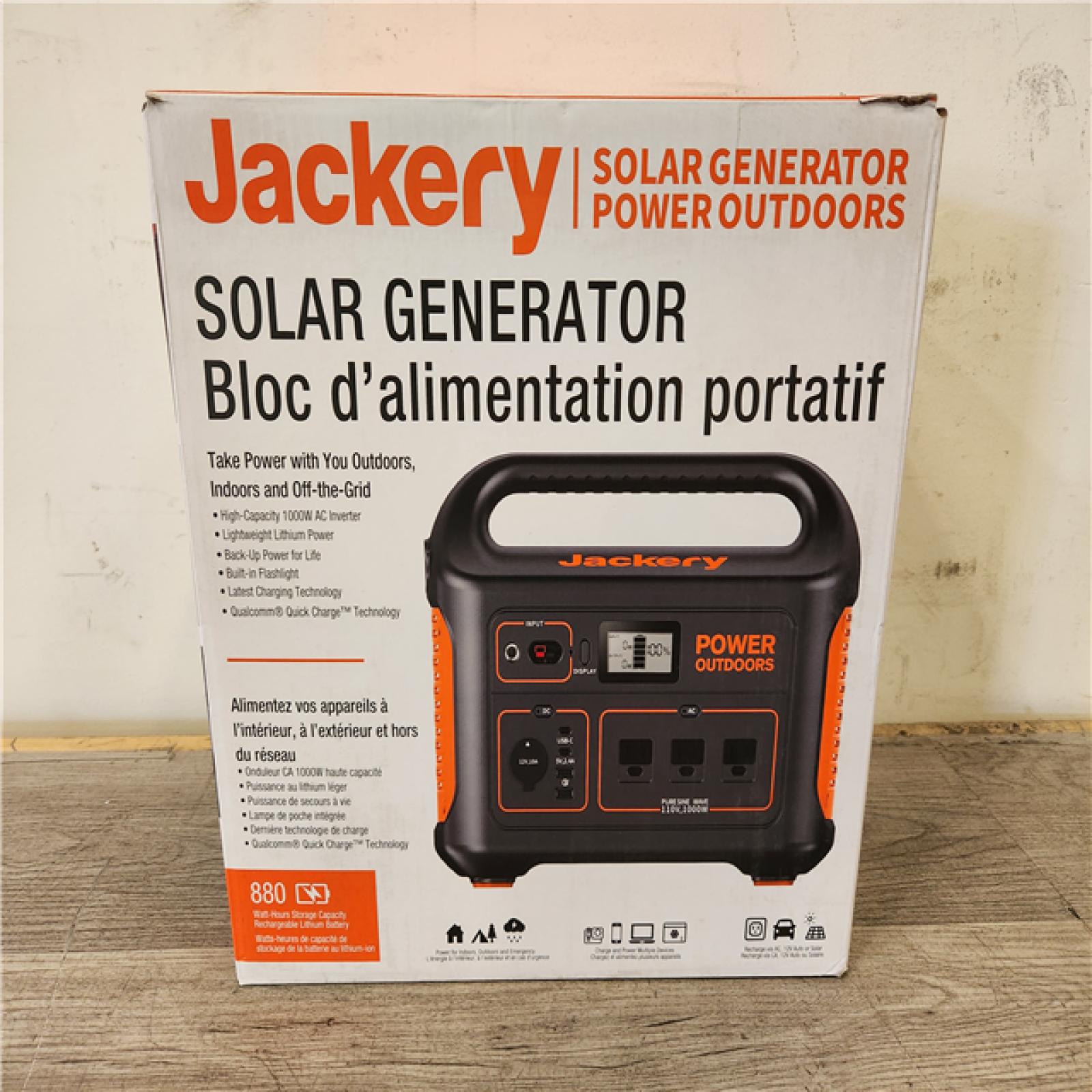Phoenix Location NEW Jackery 1000-Watt Output/2000W Peak Portable Solar Power Station Explorer 880 Push Start Battery Generator for Outdoors/Camping (SEALED)