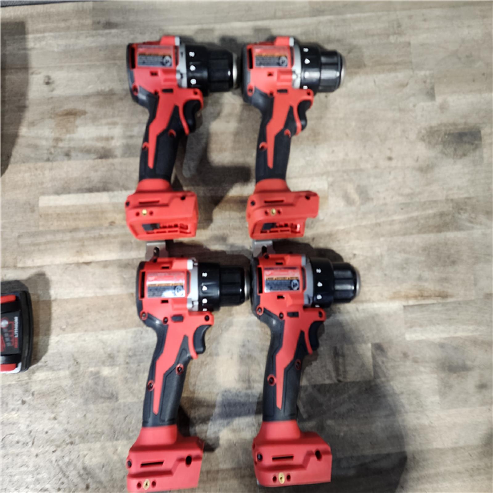 HOUSTON LOCATION - AS-IS MILWAUKEE 4 TOOL COMBO KIT W/ (2) BATTERY & CHARGER