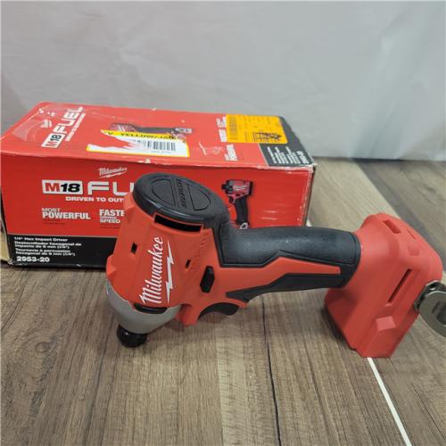 AS-IS  Milwaukee 2953-20 18V Lithium-Ion Brushless Cordless 1/4   Hex Impact Driver Bare Tool  Red