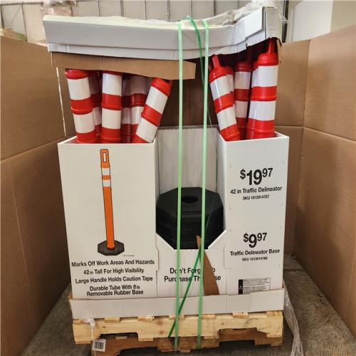 Phoenix (15) Three D Traffic Works 42 Traffic Delineator with 12 lb. Ring Top Portable Delineator Base Pallet