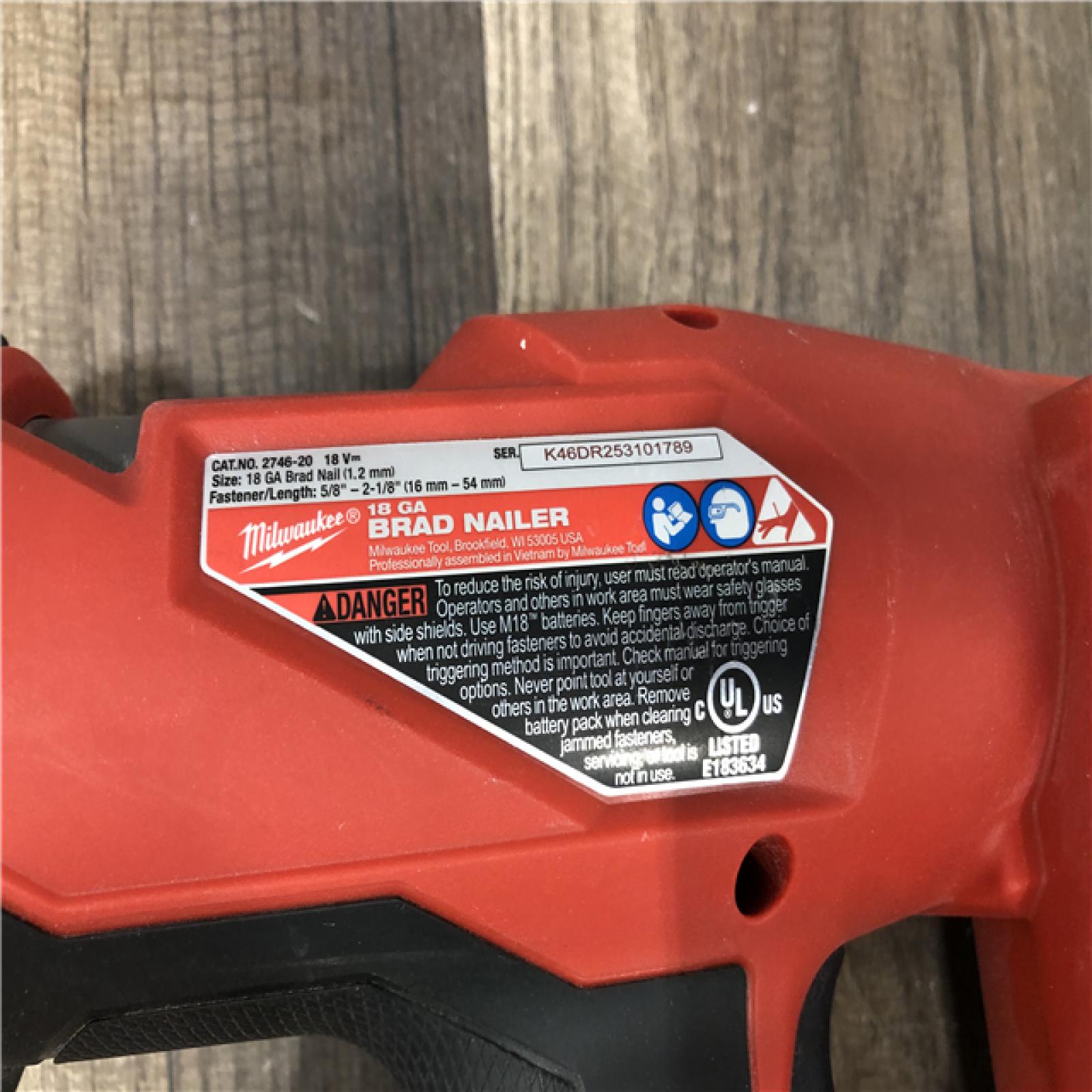 AS-IS Milwaukee  FUEL 18-Volt Lithium-Ion Brushless Cordless Gen II 18-Gauge Brad Nailer (Tool-Only)