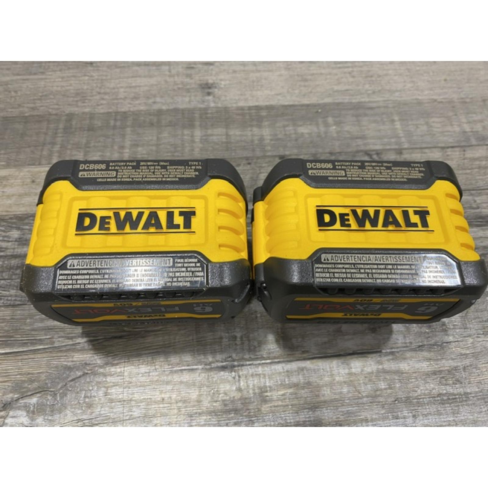 AS-IS DEWALT FLEXVOLT 20V/60V MAX Lithium-Ion 6.0Ah Battery Pack (2 Pack)