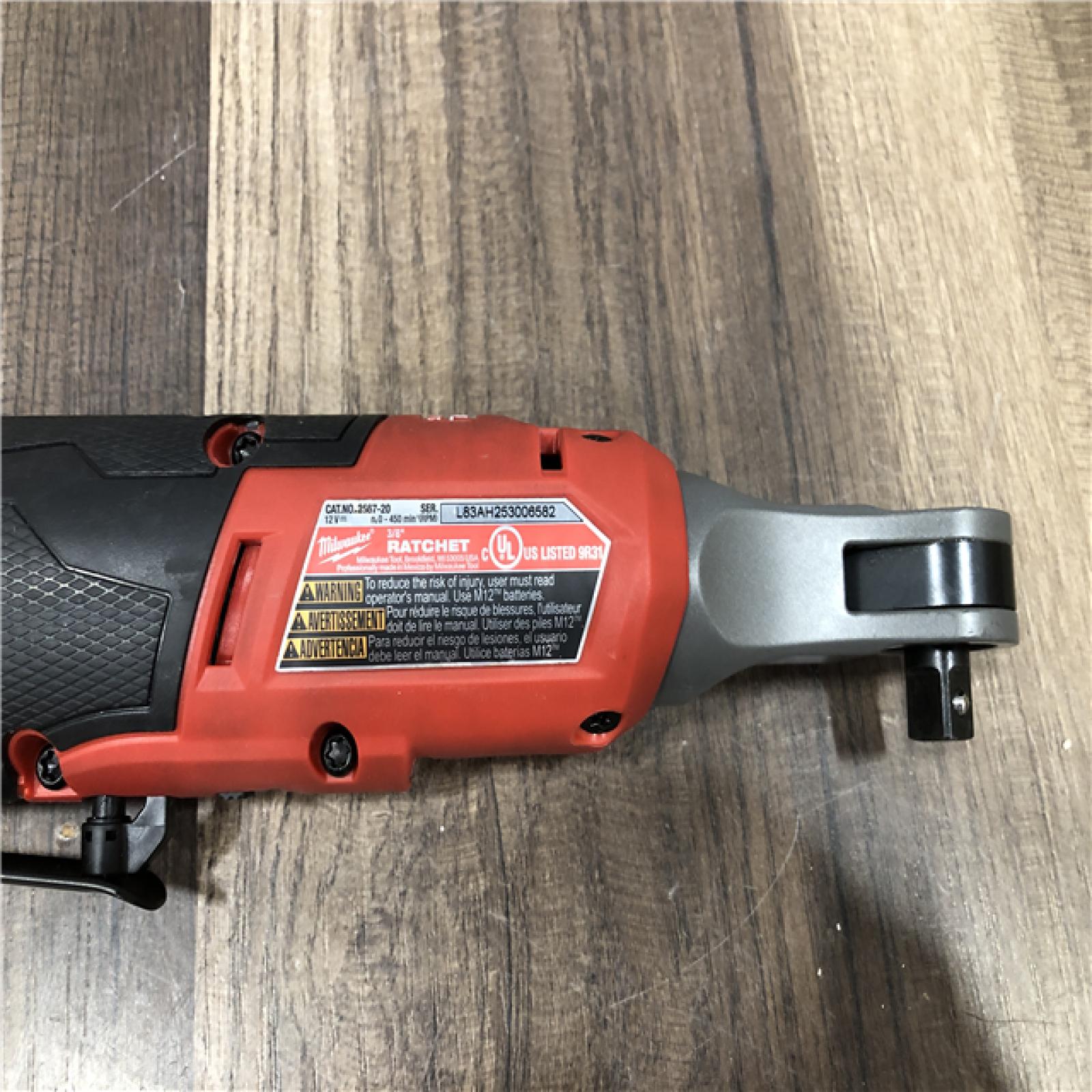 AS-IS Milwaukee FUEL 12V Lithium-Ion Cordless 3/8 in. Ratchet and 1/4 in. Impact Driver Kit