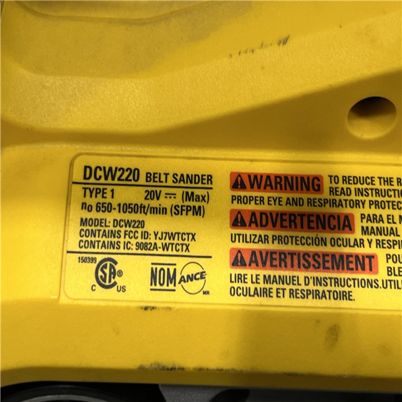 AS-IS DEWALT 20V MAX* XR Brushless Cordless Belt Sander (Tool-Only)