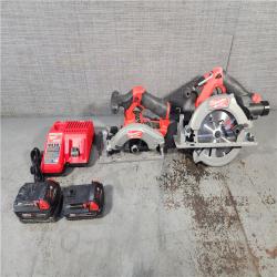 HOUSTON LOCATION - AS-IS Milwaukee 2 Tool Combo Kit W/ (2) Battery & Charger