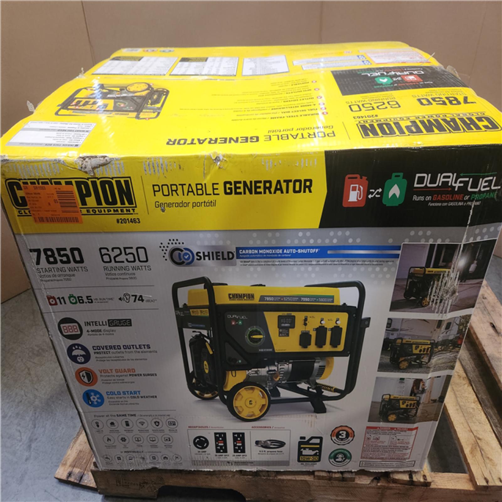 Phoenix NEW Champion Power Equipment 7850/6250-Watt Recoil Start Gasoline and Propane Powered Dual Fuel Portable Generator with CO Shield
