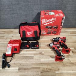 HOUSTON LOCATION - AS-IS Milwaukee 18V Lithium-Ion Cordless Drill Driver/Impact Driver Combo Kit