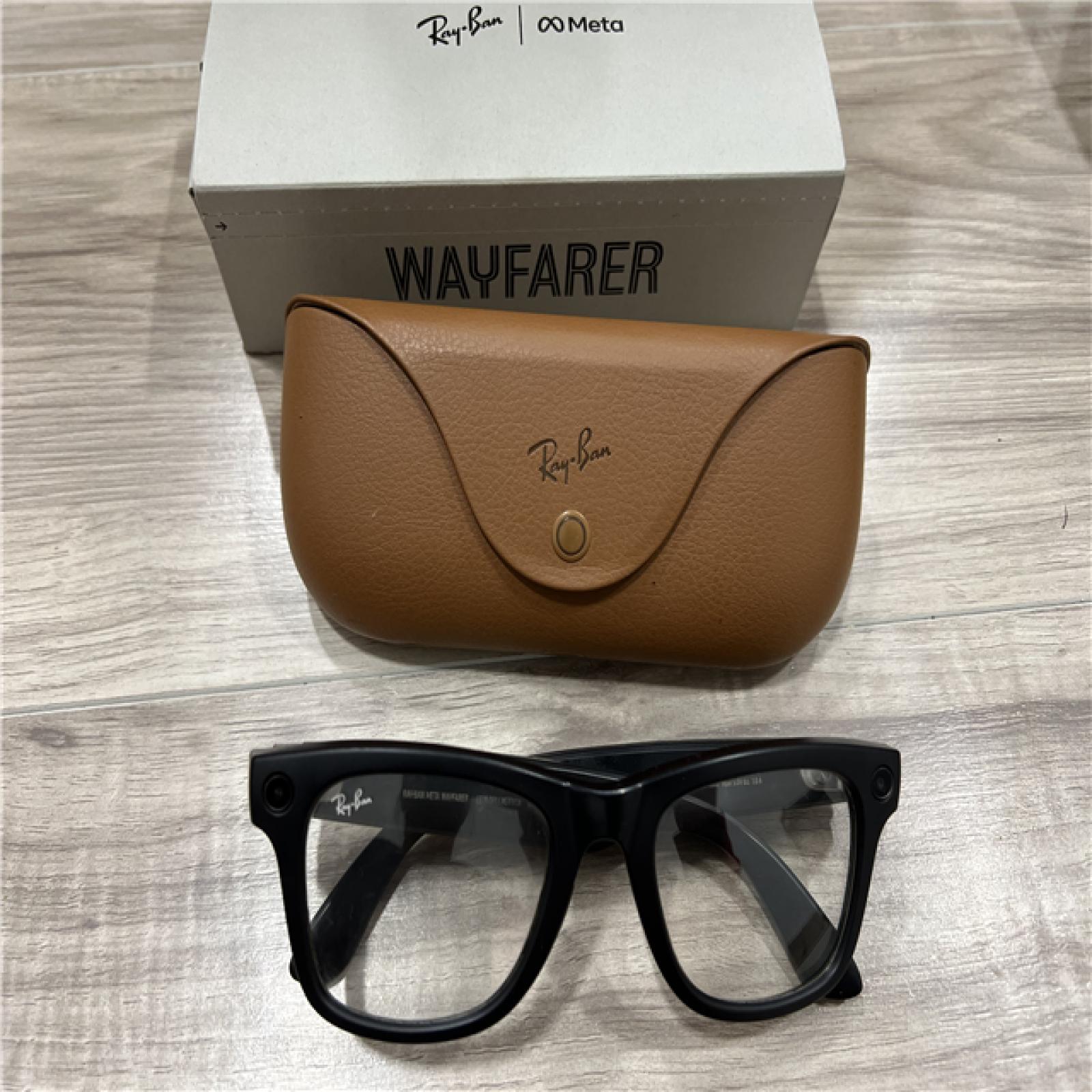 AS-IS Ray-Ban Meta - Wayfarer Smart Bluetooth Audio Glasses - Matte Black  Clear to G15 Green Transitions
