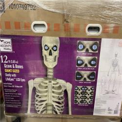 DALLAS LOCATION - AS-IS Home Accents Holiday 12 ft. Grave & Bones Giant-Sized Skelly with LifeEyes™ LCD Eyes H5