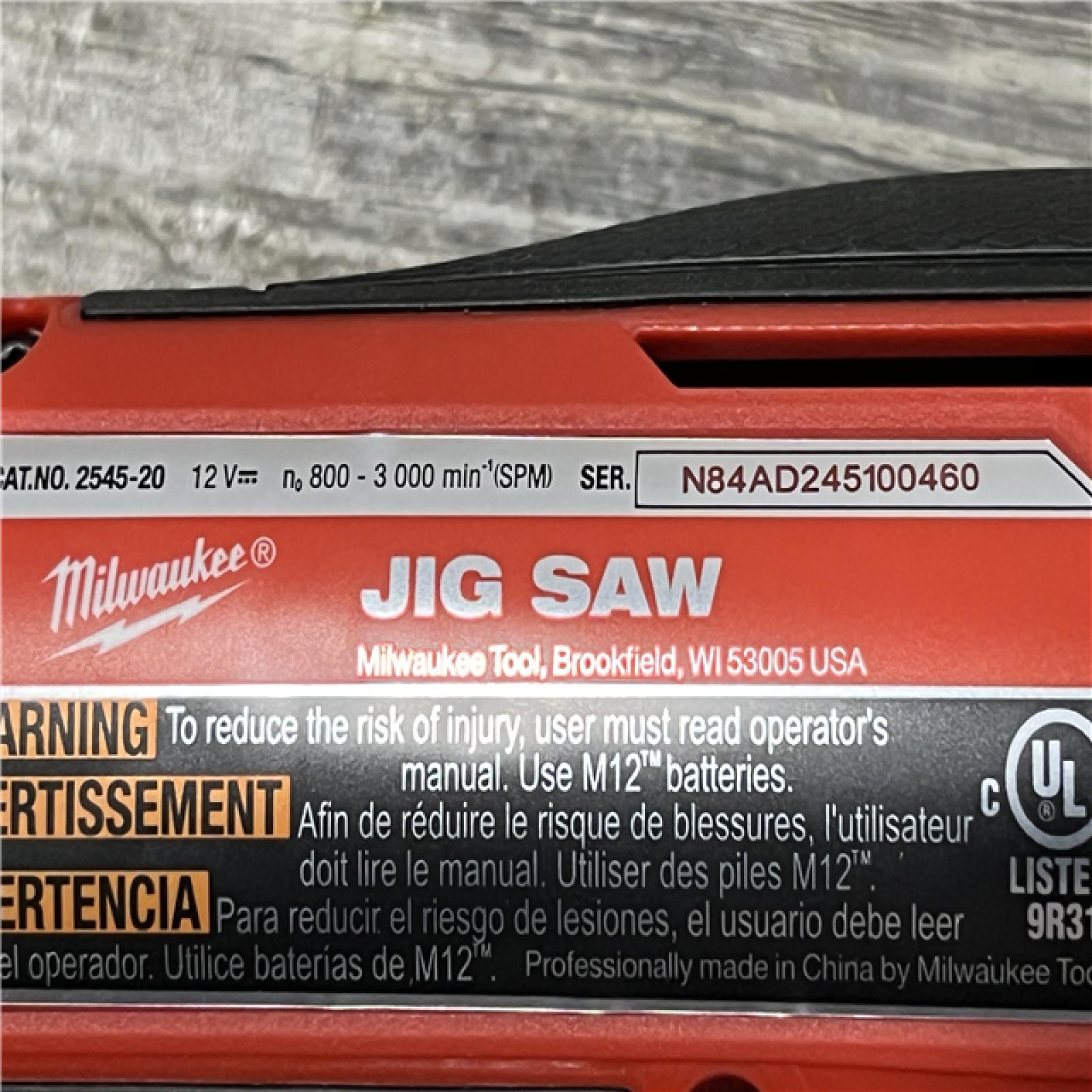 AS-IS Milwaukee 12V Fuel Lithium-Ion Cordless Jig Saw (Tool-Only)