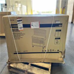 DALLAS LOCATION - AS-IS Husky 52 in. W 10-Drawer Gloss Red Mobile Workbench Cabinet with Solid Wood Top and Pegboard