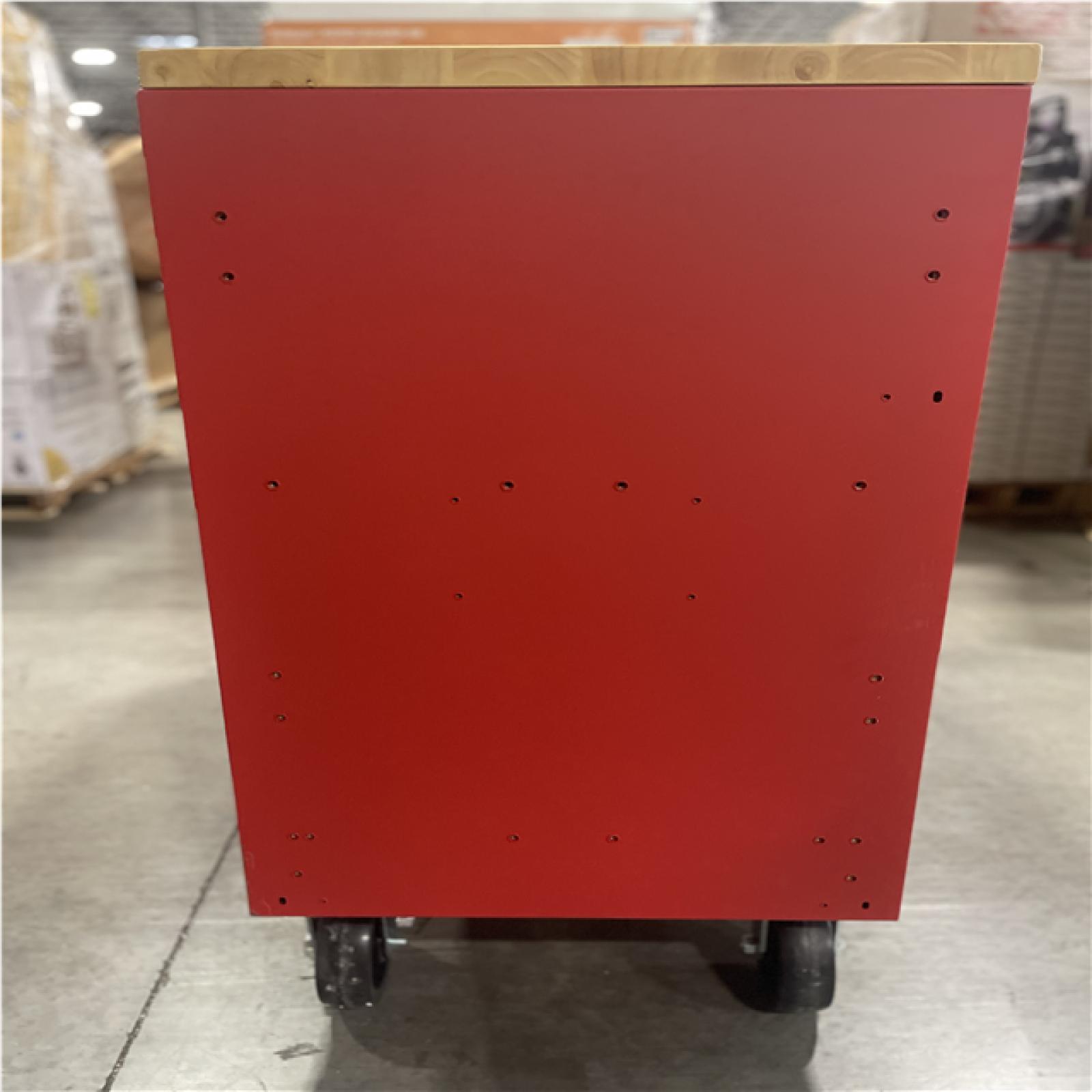 DALLAS LOCATION- AS-IS MILWAUKEE 52 in. W x 22.1 in. D 12-Drawer Mobile Workbench w/ Solid Wood Top