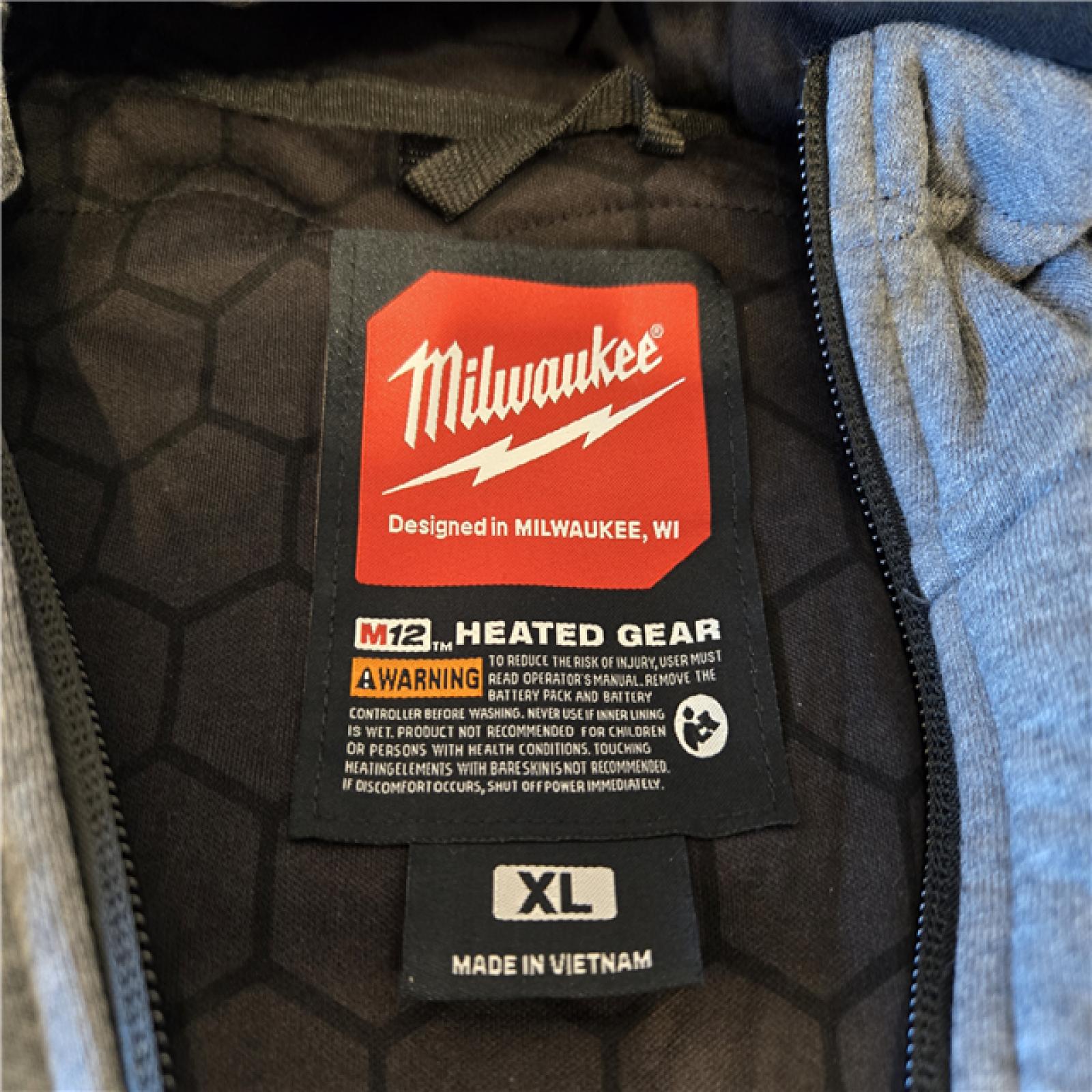 AS-IS Milwaukee Men's X-Large 12V Cordless Gray Heated Jacket Hoodie Kit