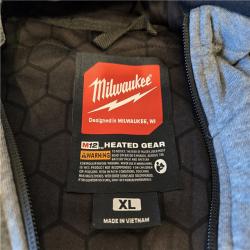 AS-IS Milwaukee Men's X-Large 12V Cordless Gray Heated Jacket Hoodie Kit