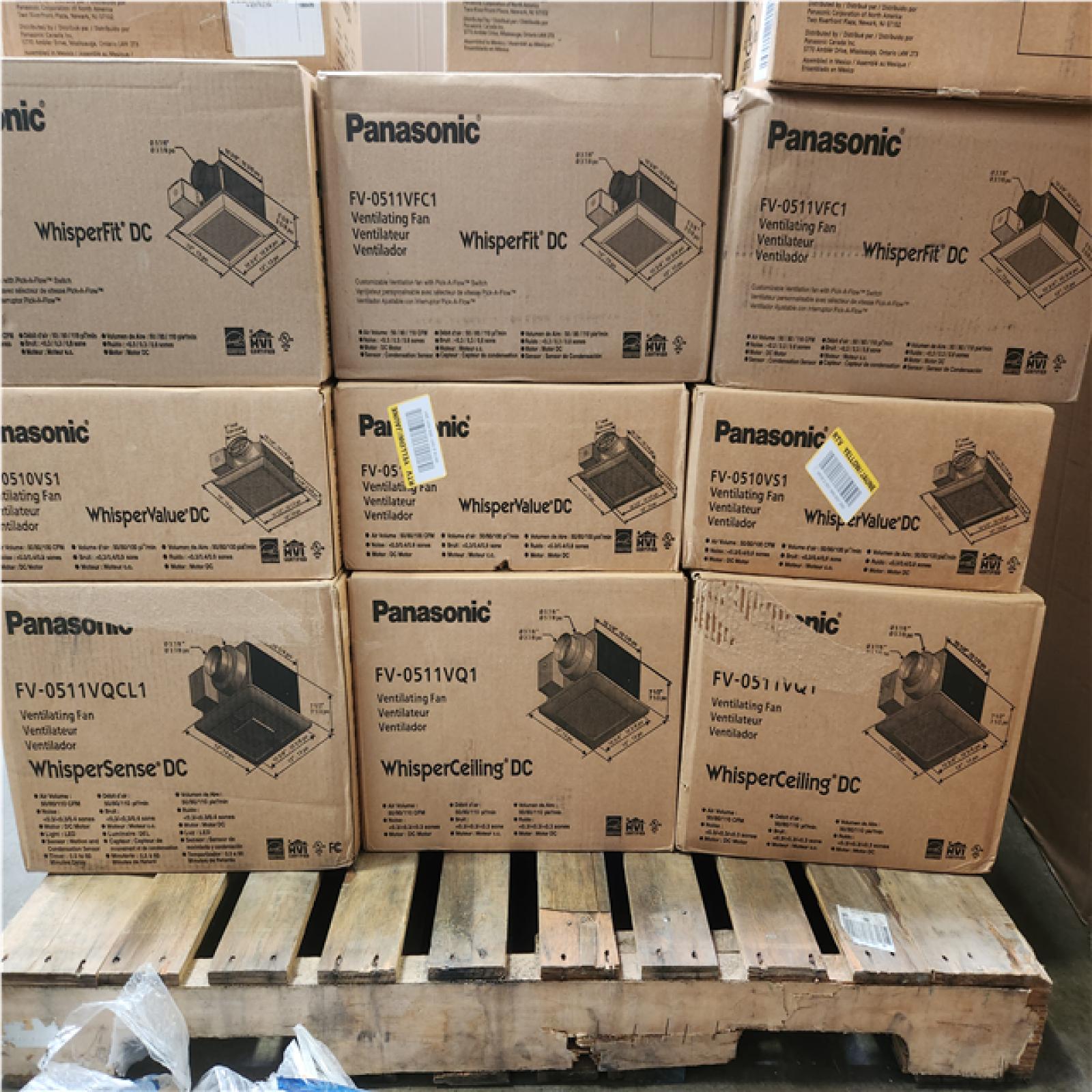 Phoenix NEW Mixed Panasonic Ventilator fans and Heaters Pallet (21-Total)