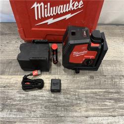 AS-IS Milwaukee 100 ft. REDLITHIUM Lithium-Ion USB Green Rechargeable Cross Line Laser Level with Charger